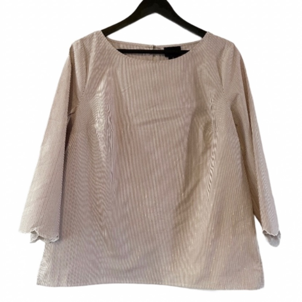 Liz Claiborne Gold White Striped Top